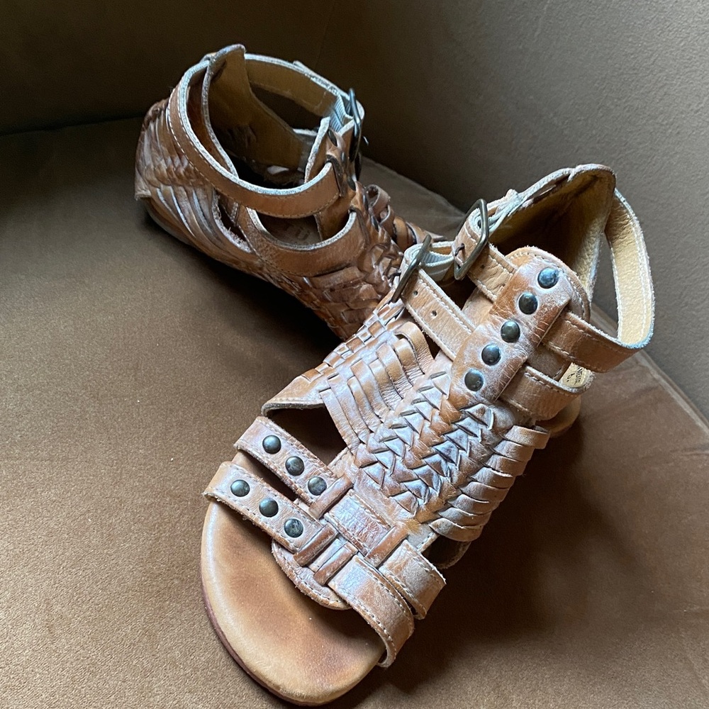 Bed Stu Brown Woven Sandals